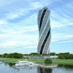 Floating and Rotating Hotel Tower